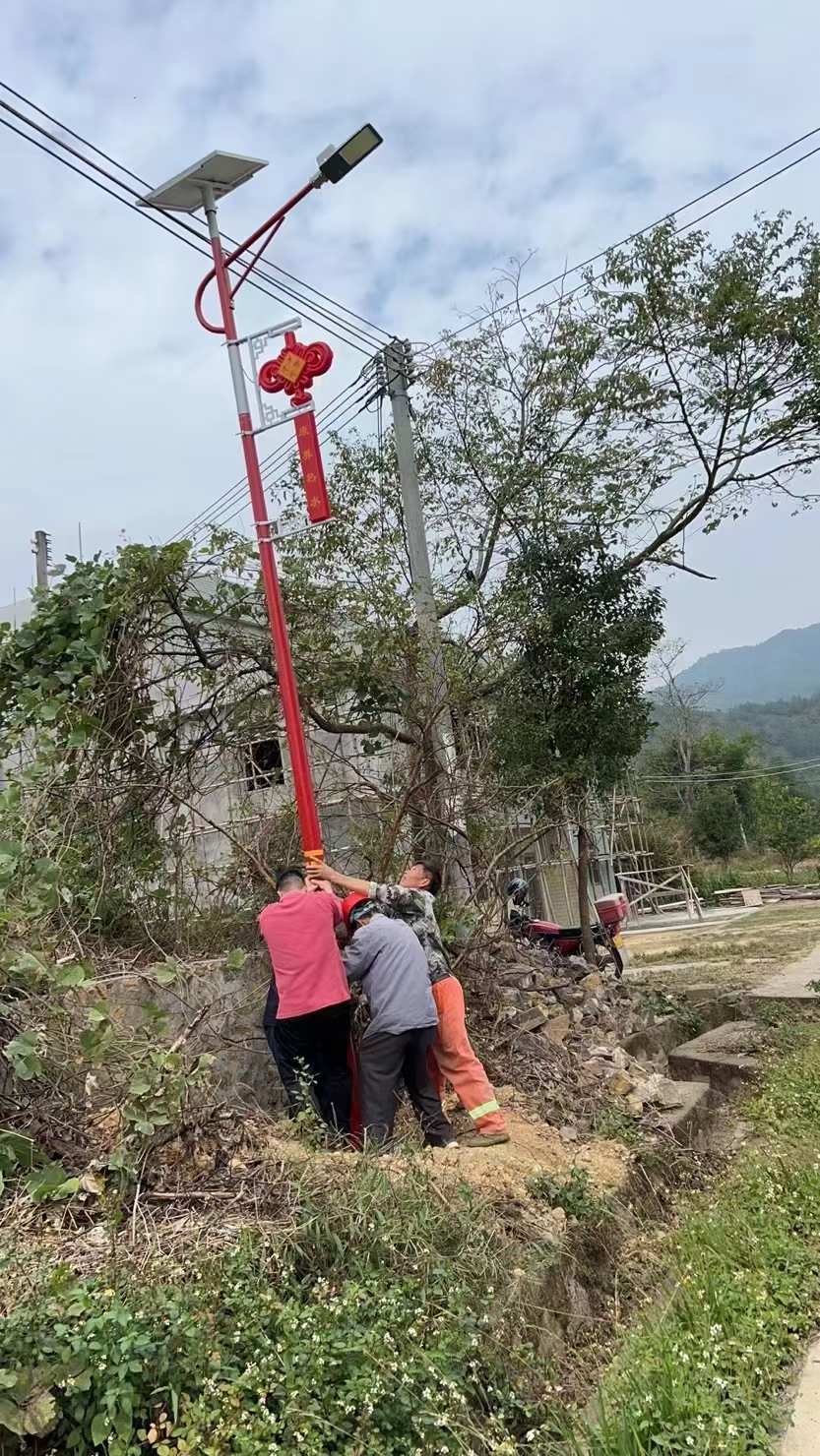 藍田中國結路燈安裝現場